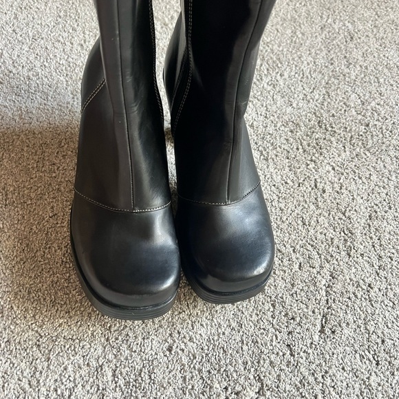 Vintage 90s y2k Bratz L.E.I Size 7 Black Faux Leather Chunky Platform Boots NOS - Picture 5 of 8